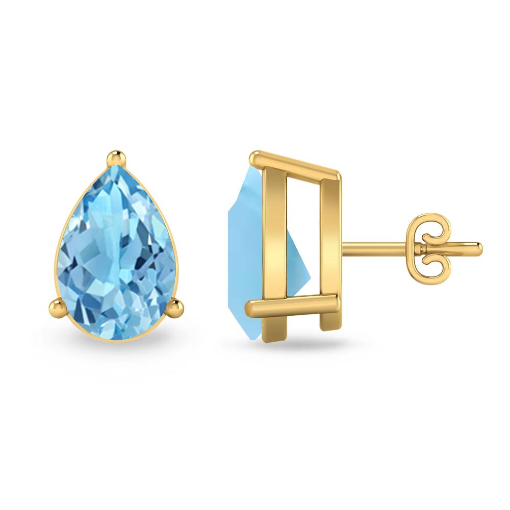 Yellow Gold - Blue Topaz