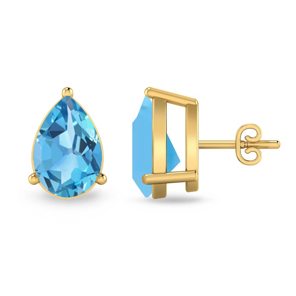 Yellow Gold - Blue Topaz