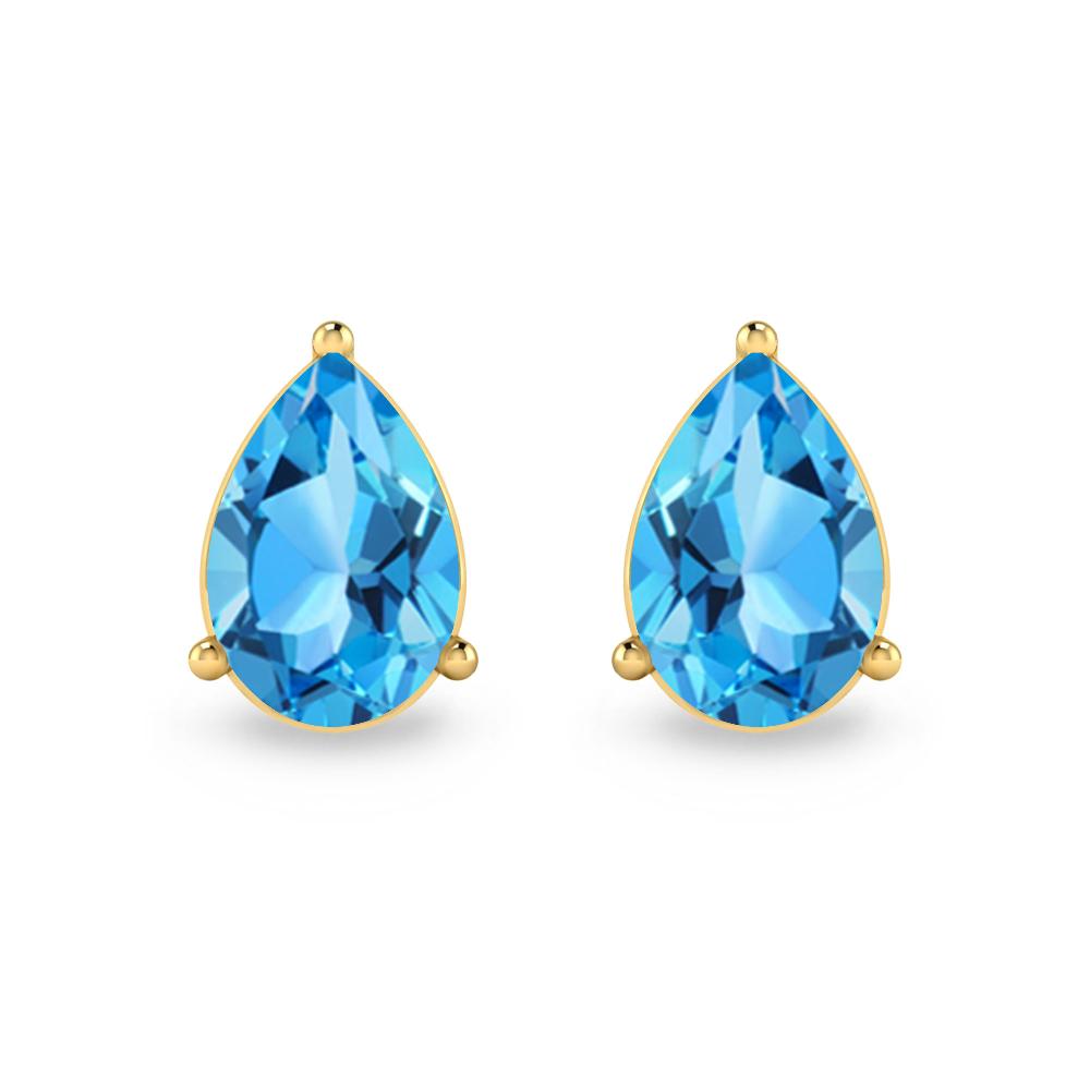 Yellow Gold - Blue Topaz