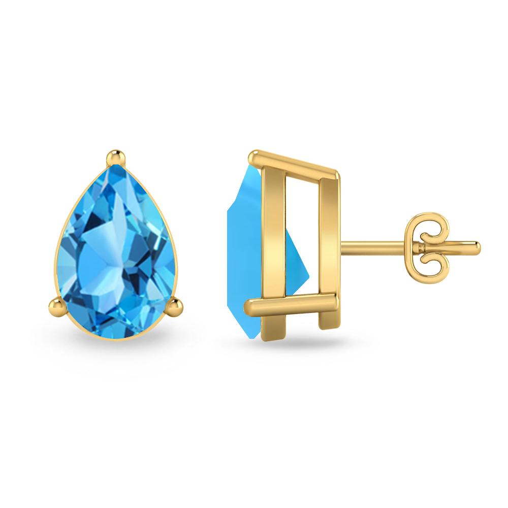 Yellow Gold - Blue Topaz