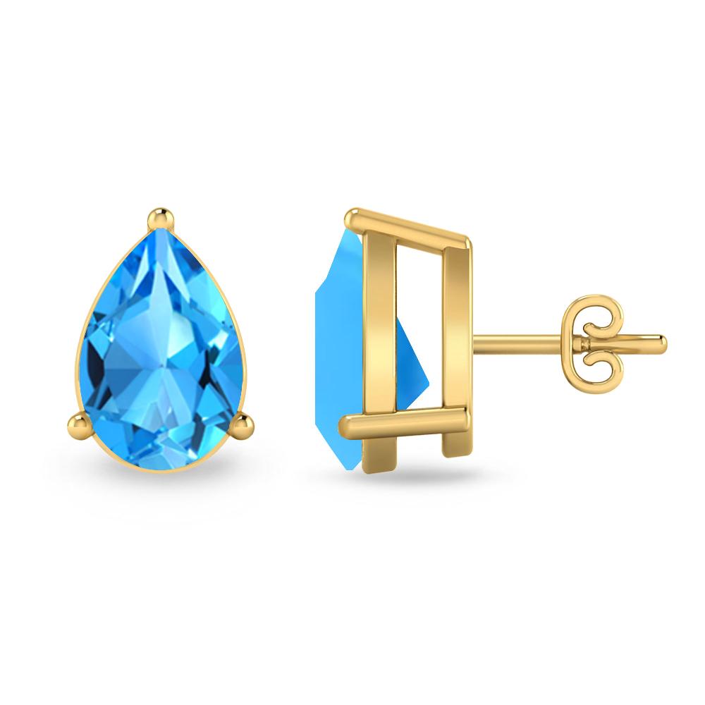 Yellow Gold - Blue Topaz