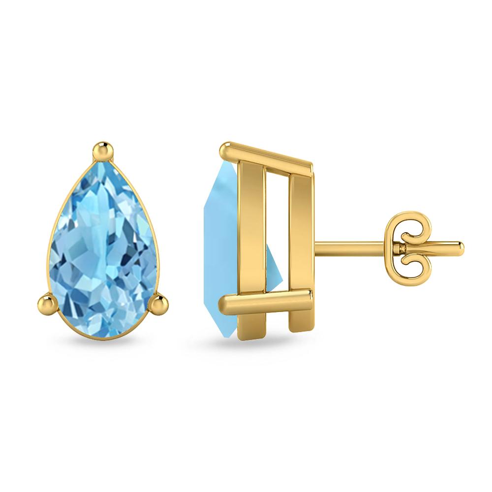 Yellow Gold - Blue Topaz