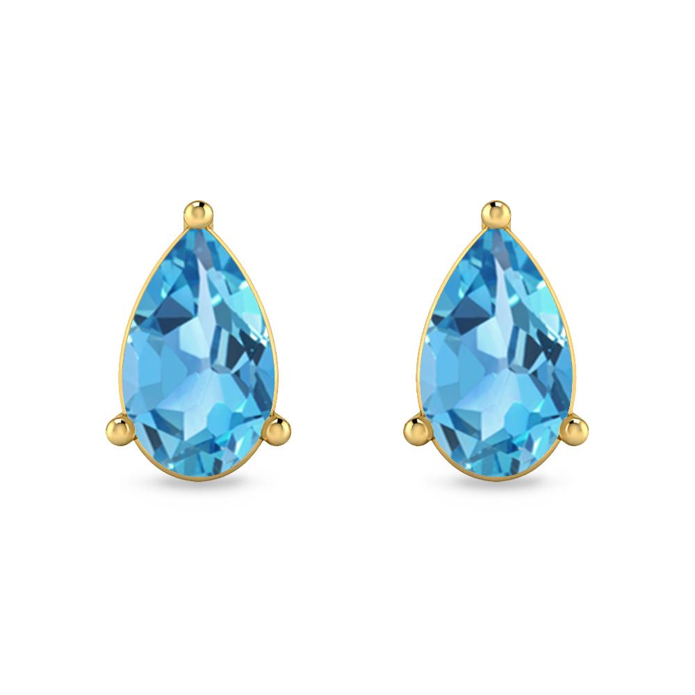 Yellow Gold - Blue Topaz