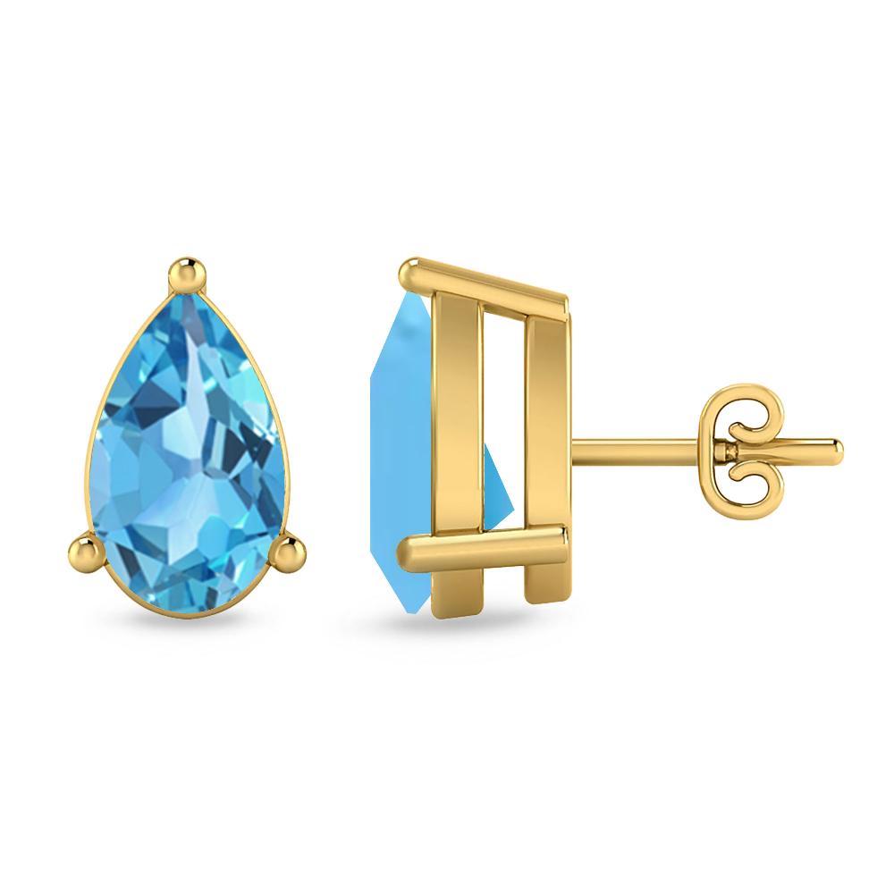 Yellow Gold - Blue Topaz