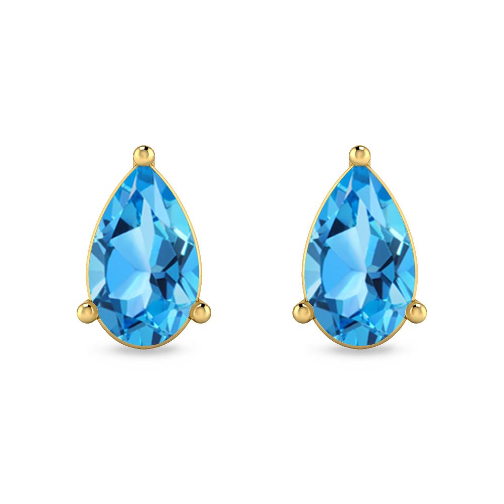 Yellow Gold - Blue Topaz