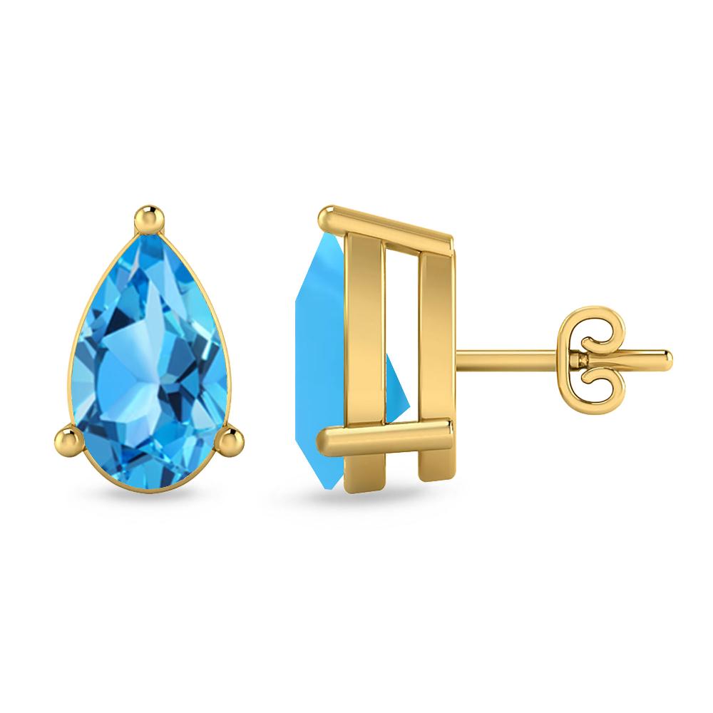 Yellow Gold - Blue Topaz