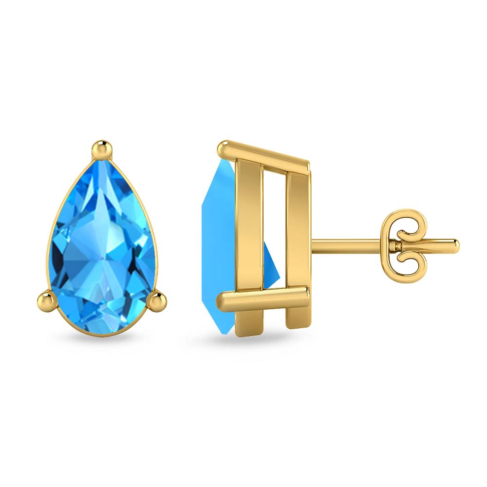 Yellow Gold - Blue Topaz