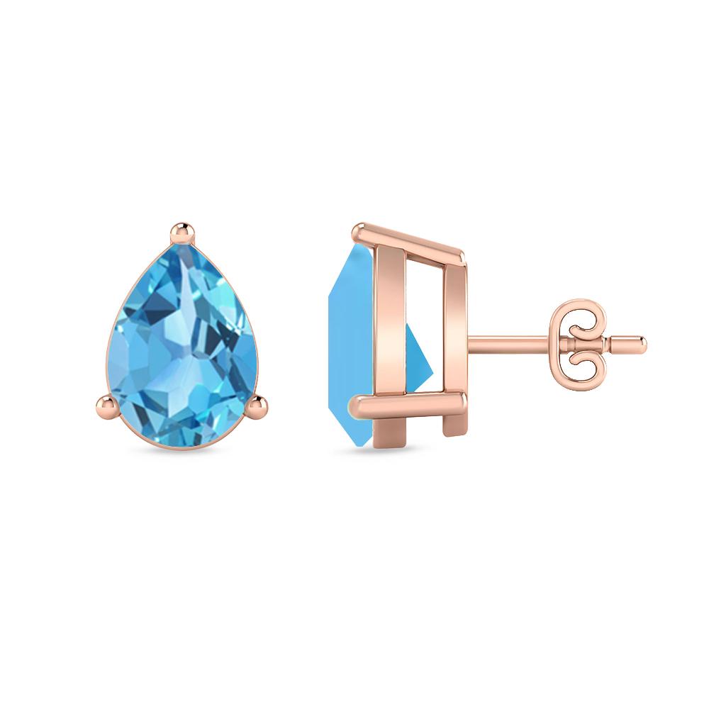 Rose Gold - Blue Topaz