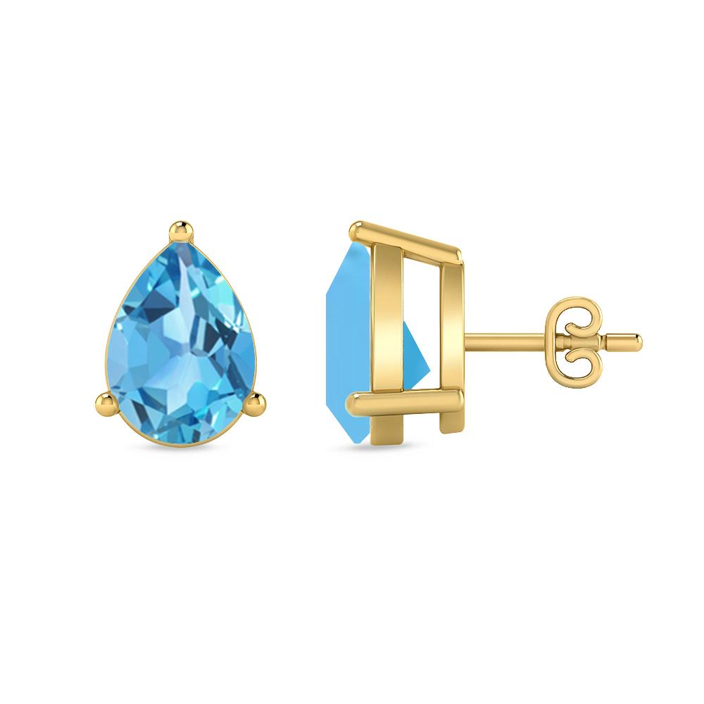 Yellow Gold - Blue Topaz