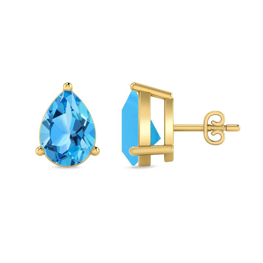 Yellow Gold - Blue Topaz