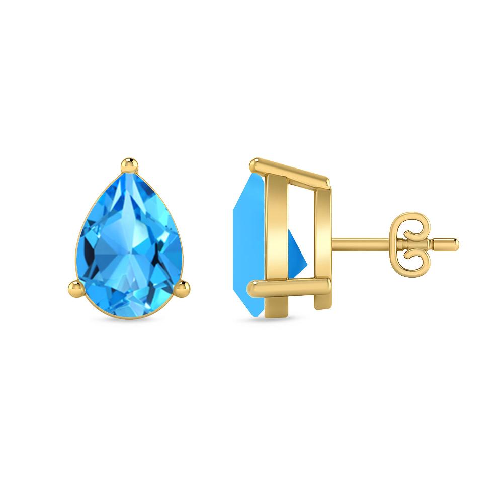 Yellow Gold - Blue Topaz