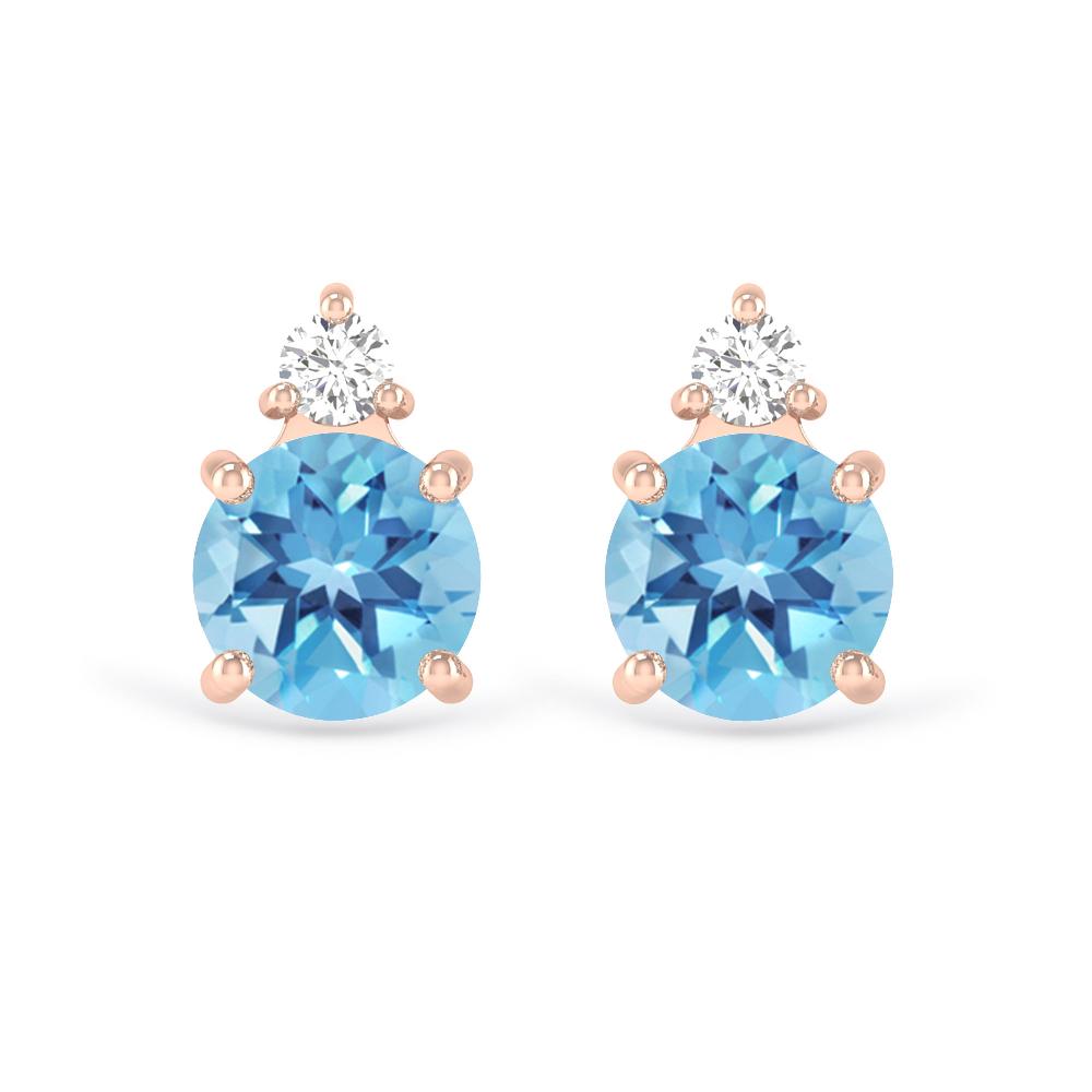 Rose Gold - Blue Topaz