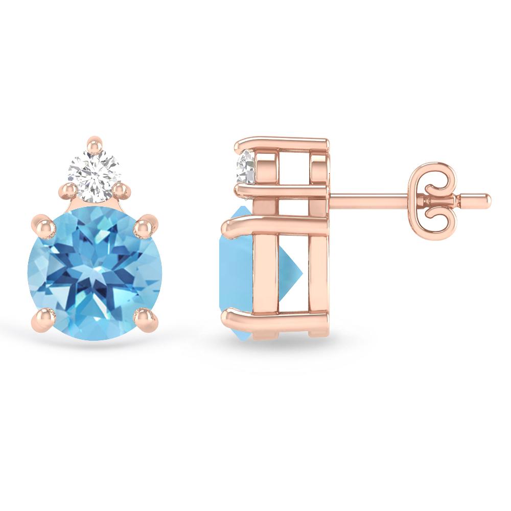 Rose Gold - Blue Topaz