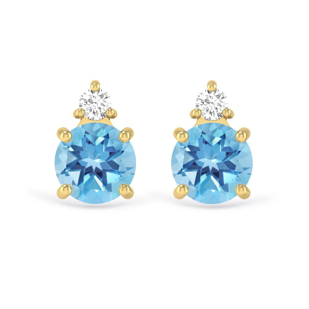 Yellow Gold - Blue Topaz