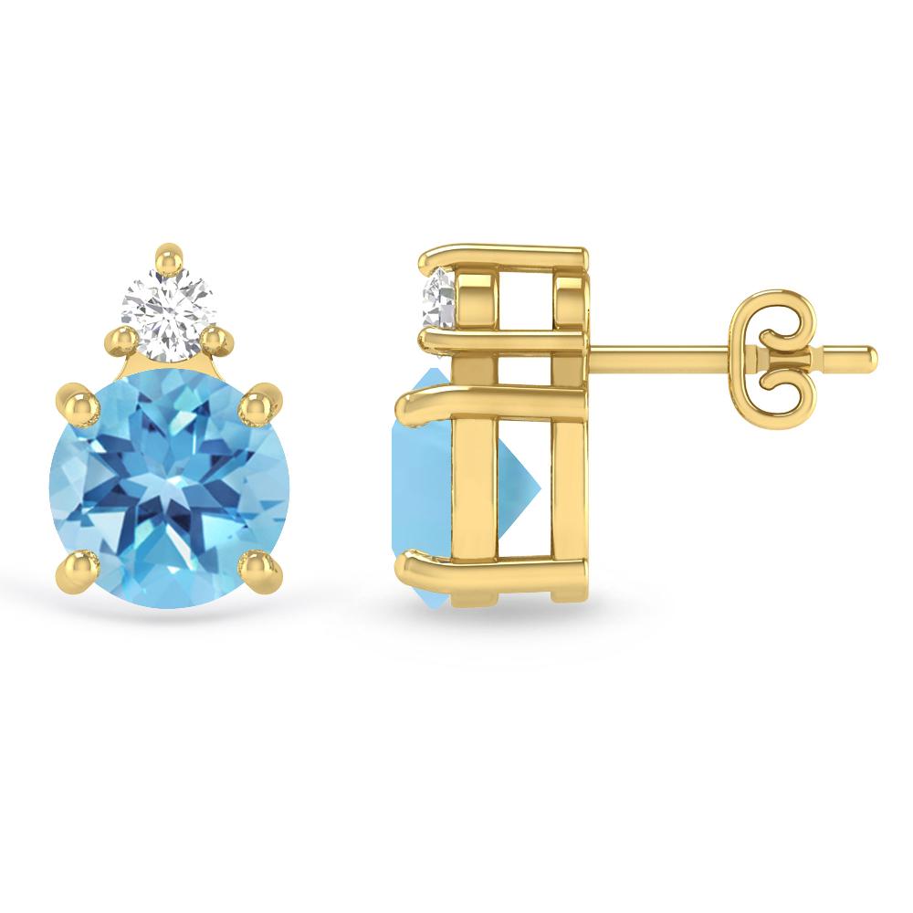 Yellow Gold - Blue Topaz