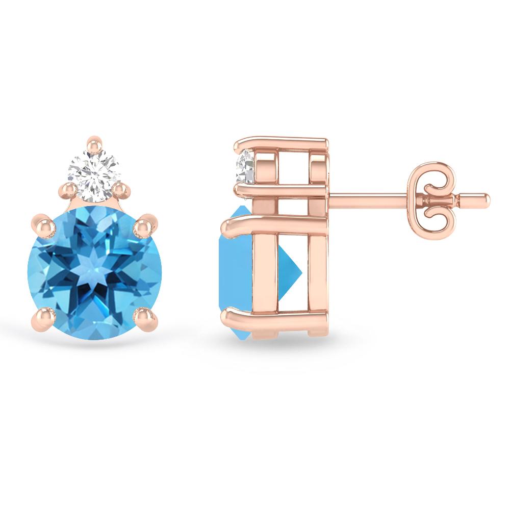 Rose Gold - Blue Topaz