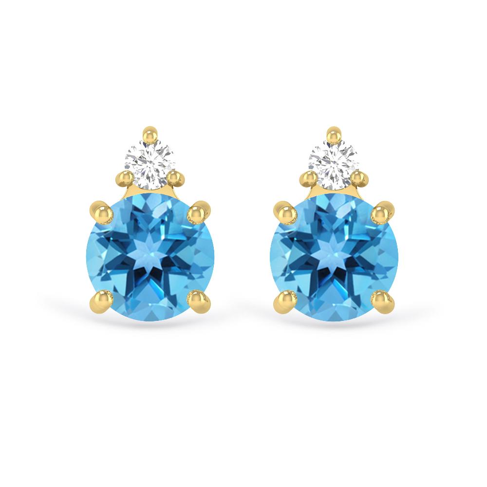 Yellow Gold - Blue Topaz