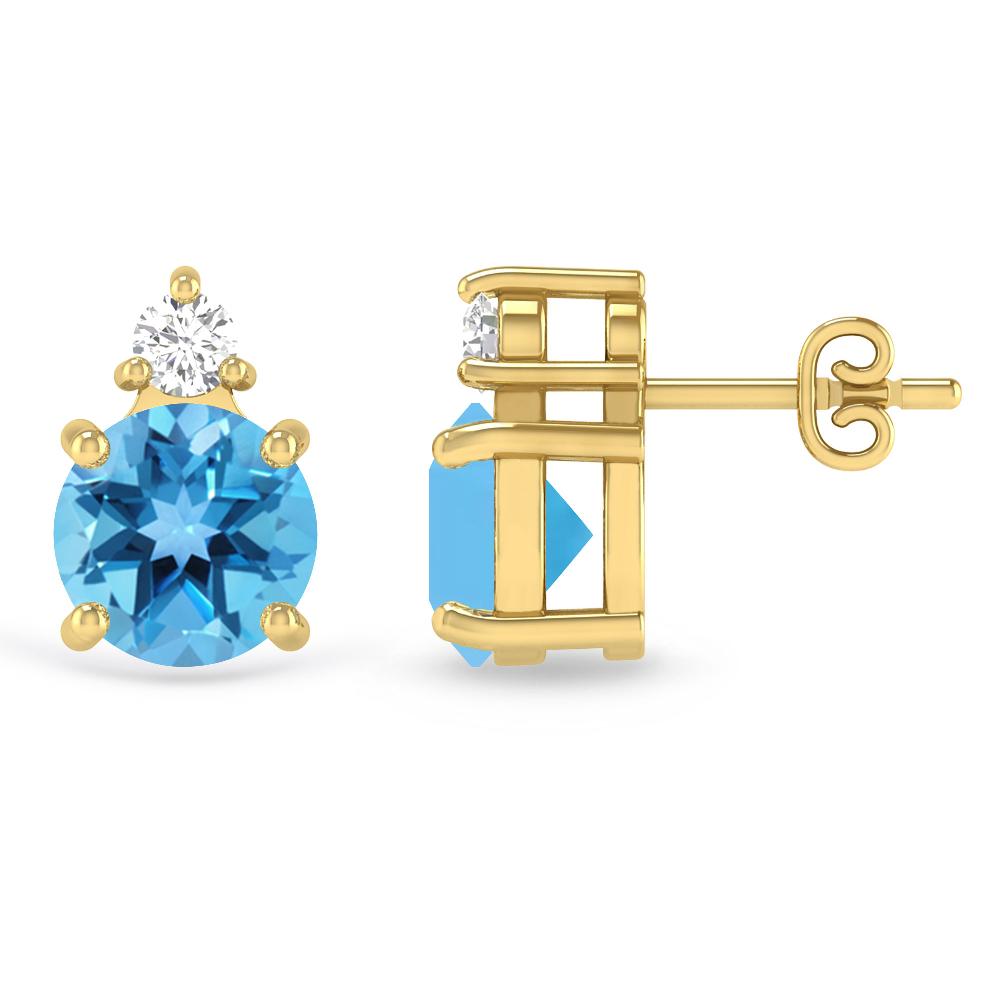 Yellow Gold - Blue Topaz