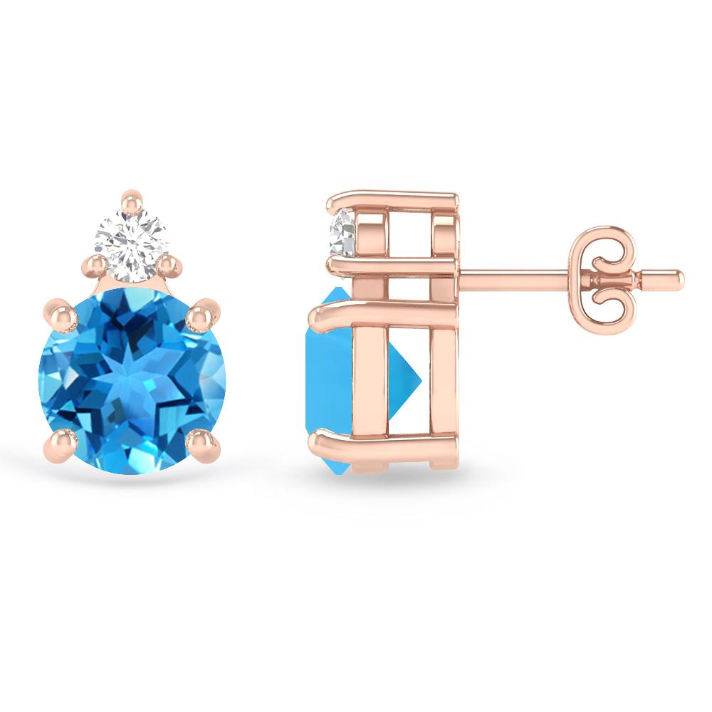 Rose Gold - Blue Topaz