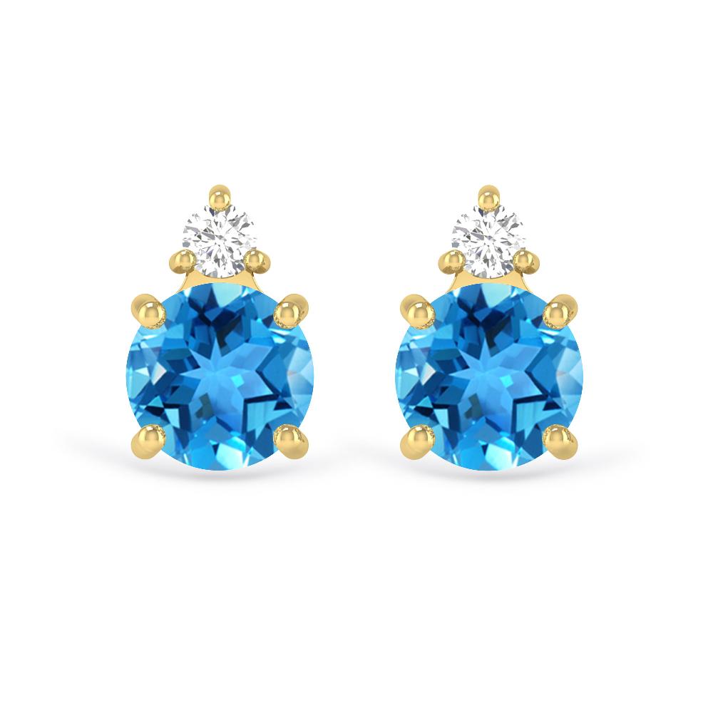 Yellow Gold - Blue Topaz