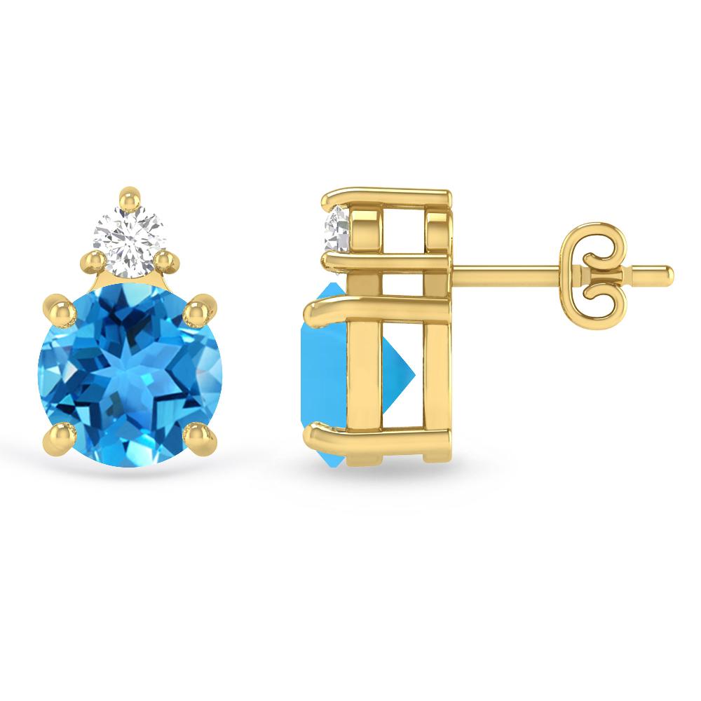 Yellow Gold - Blue Topaz