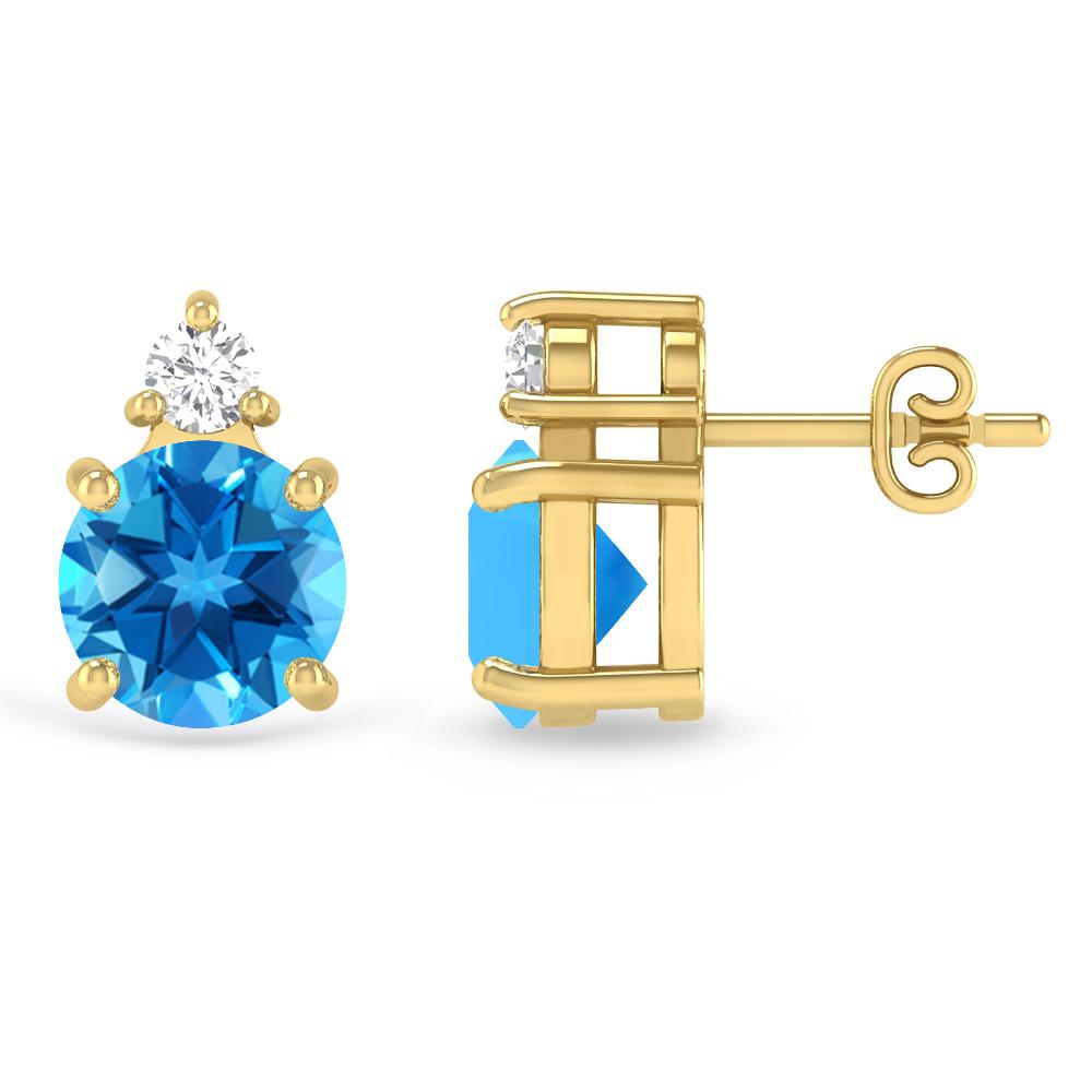 Yellow Gold - Blue Topaz