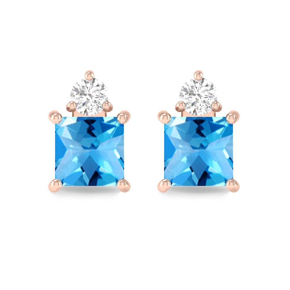 Rose Gold - Blue Topaz