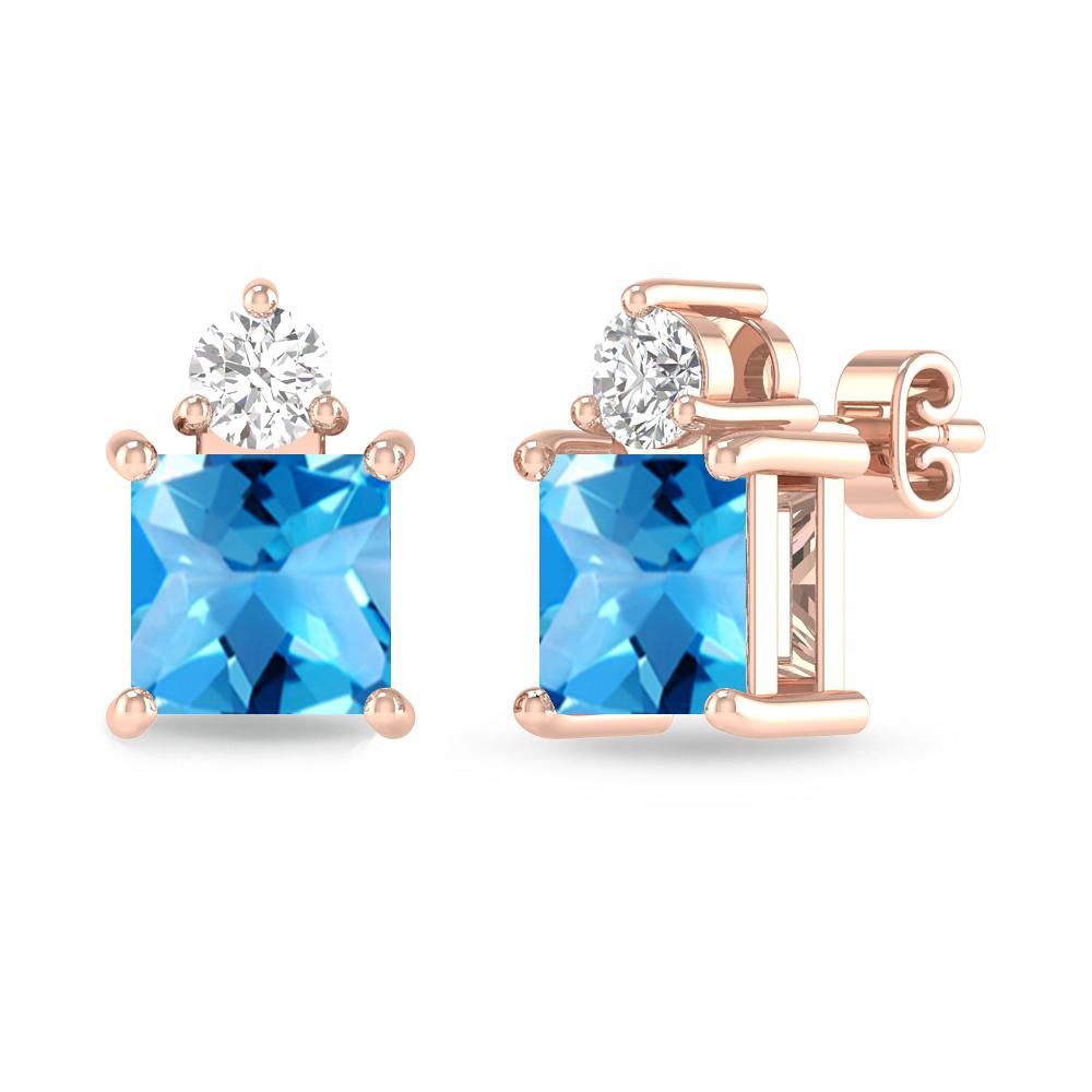 Rose Gold - Blue Topaz