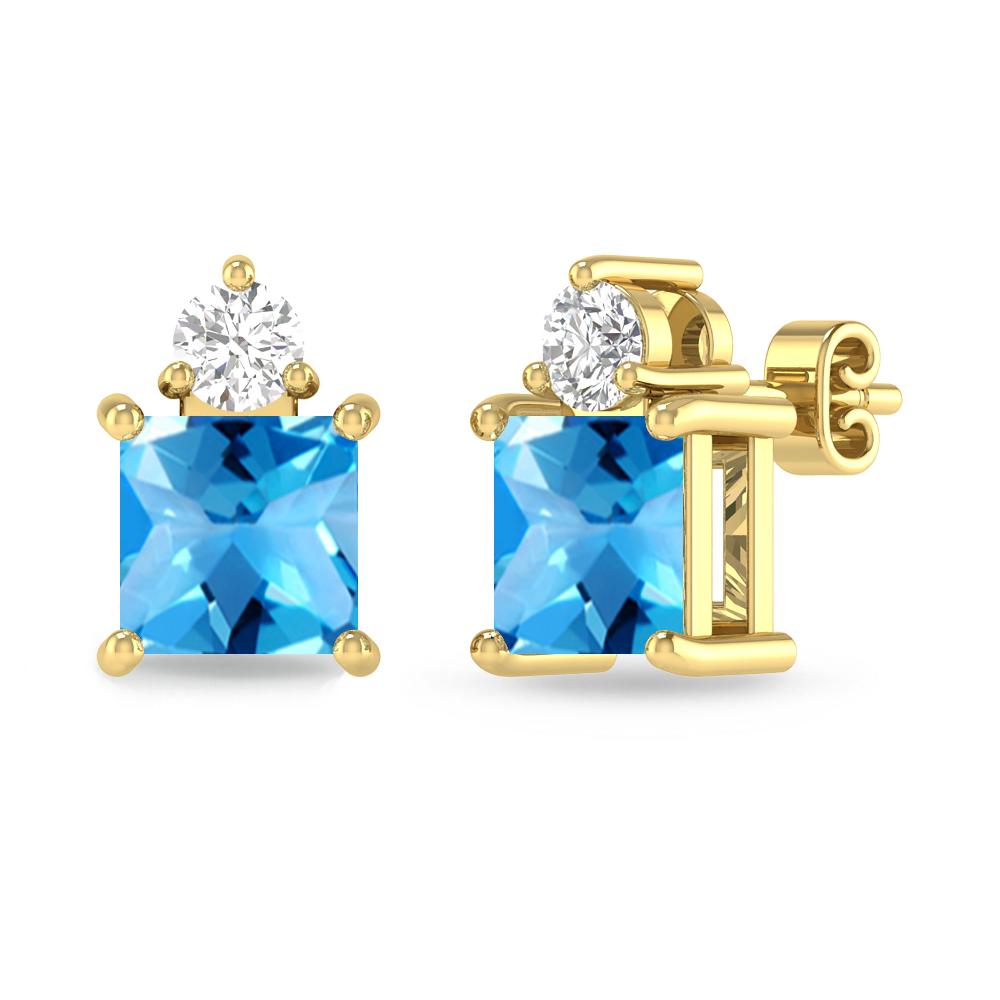 Yellow Gold - Blue Topaz