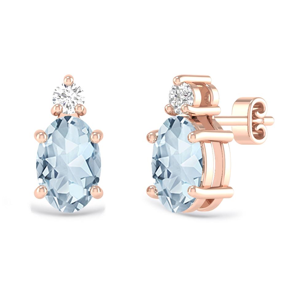 Rose Gold - Aquamarine