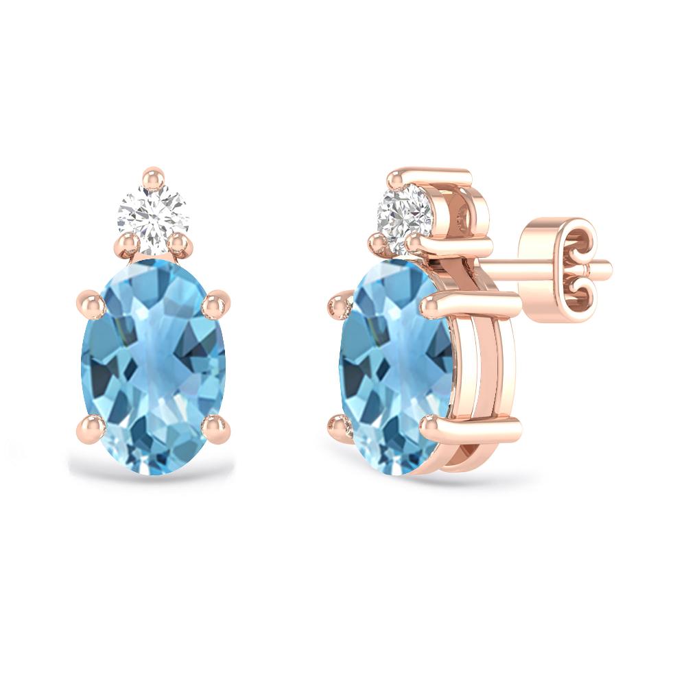 Rose Gold - Blue Topaz