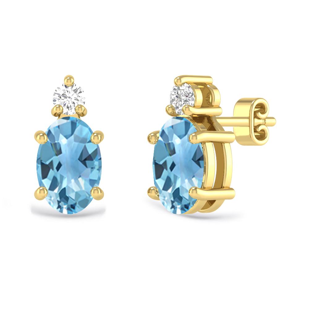 Yellow Gold - Blue Topaz