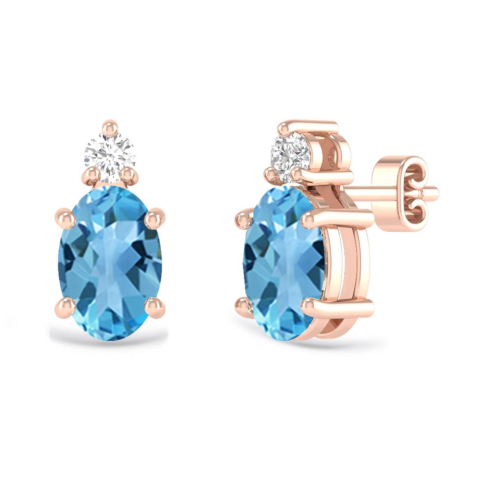 Rose Gold - Blue Topaz