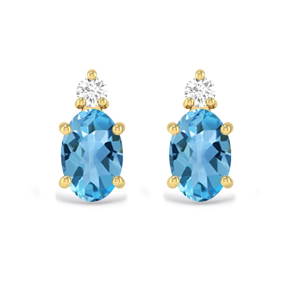 Yellow Gold - Blue Topaz