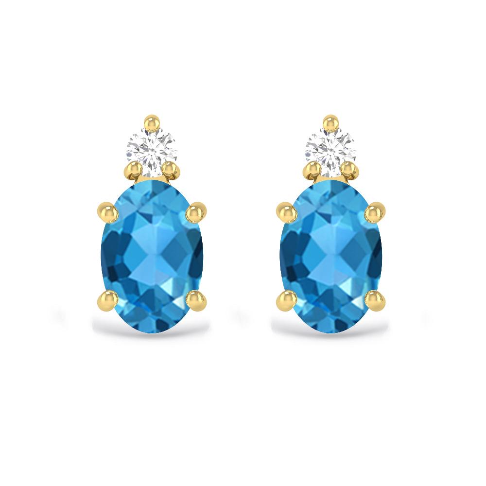 Yellow Gold - Blue Topaz