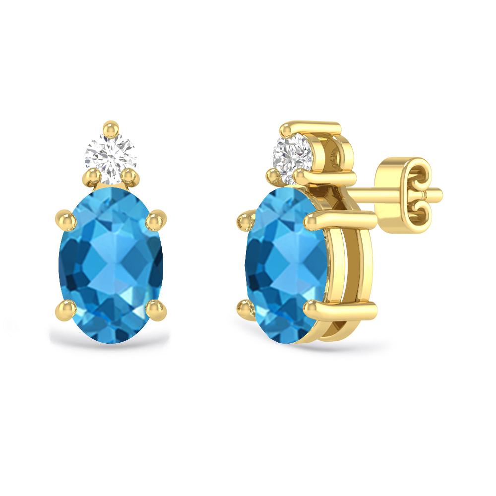 Yellow Gold - Blue Topaz