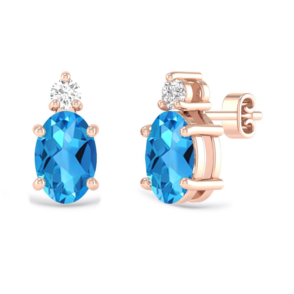 Rose Gold - Blue Topaz