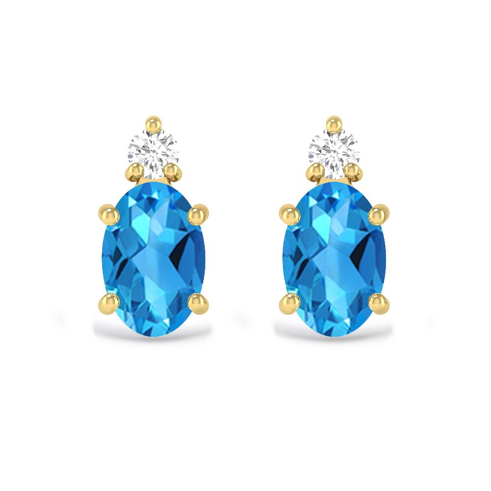 Yellow Gold - Blue Topaz