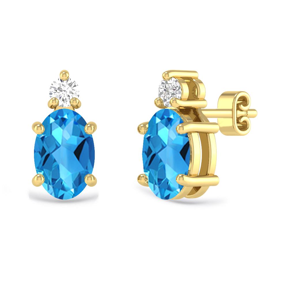 Yellow Gold - Blue Topaz