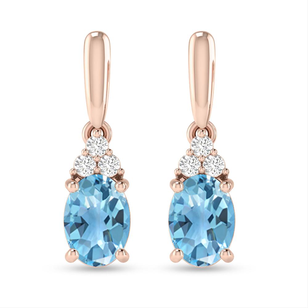 Rose Gold - Blue Topaz