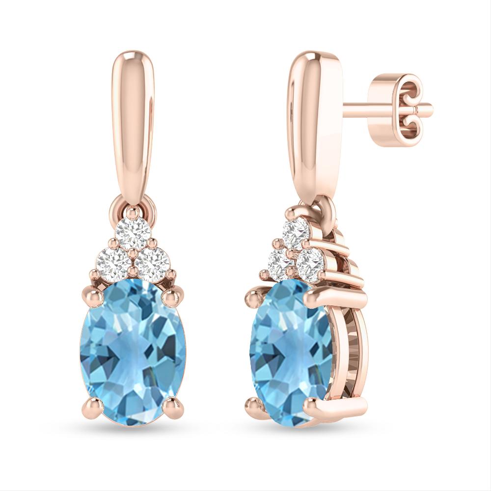 Rose Gold - Blue Topaz