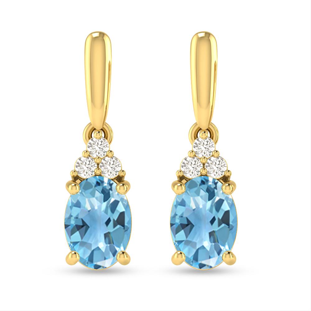 Yellow Gold - Blue Topaz