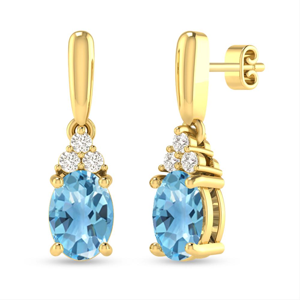 Yellow Gold - Blue Topaz