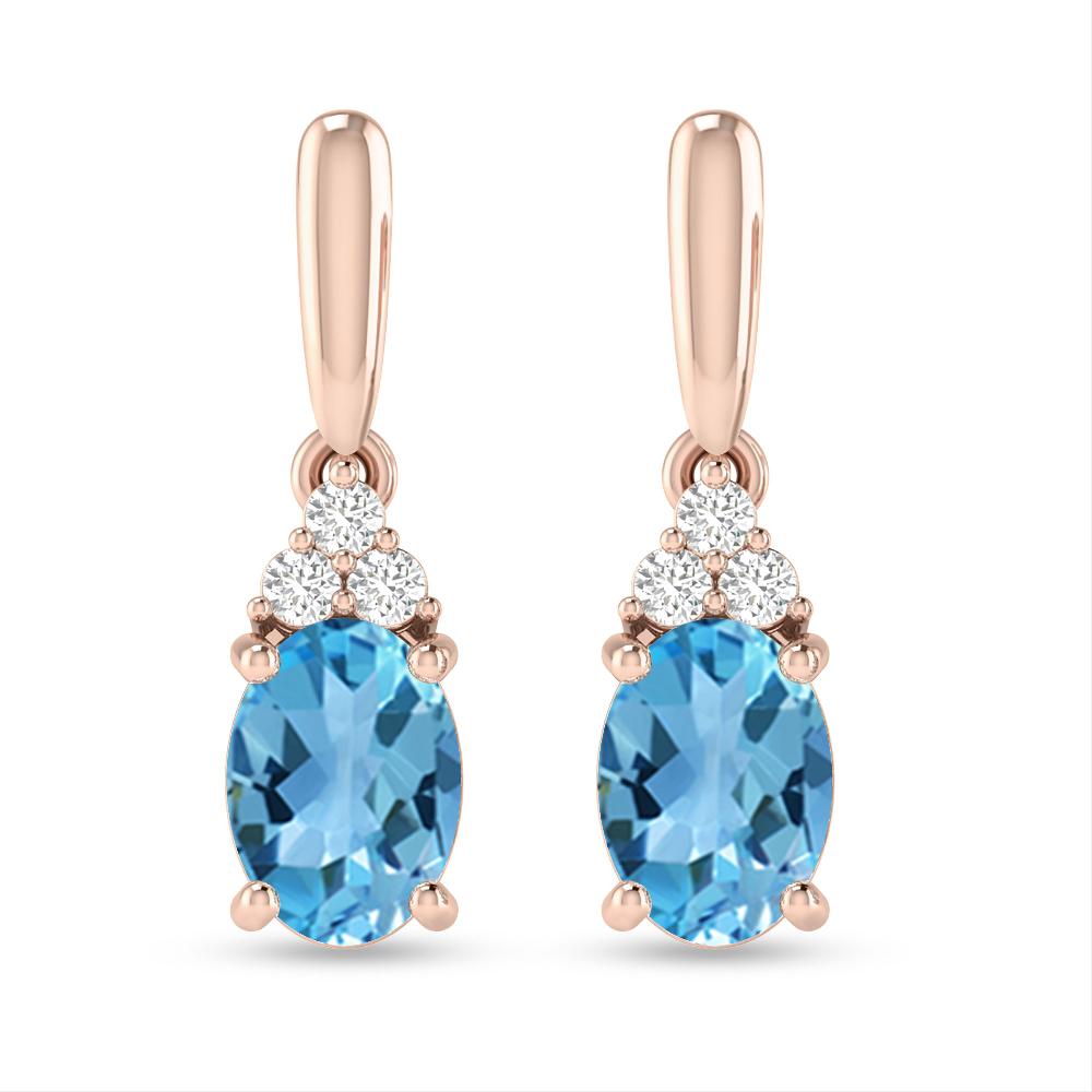 Rose Gold - Blue Topaz