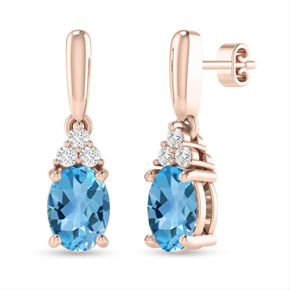 Rose Gold - Blue Topaz