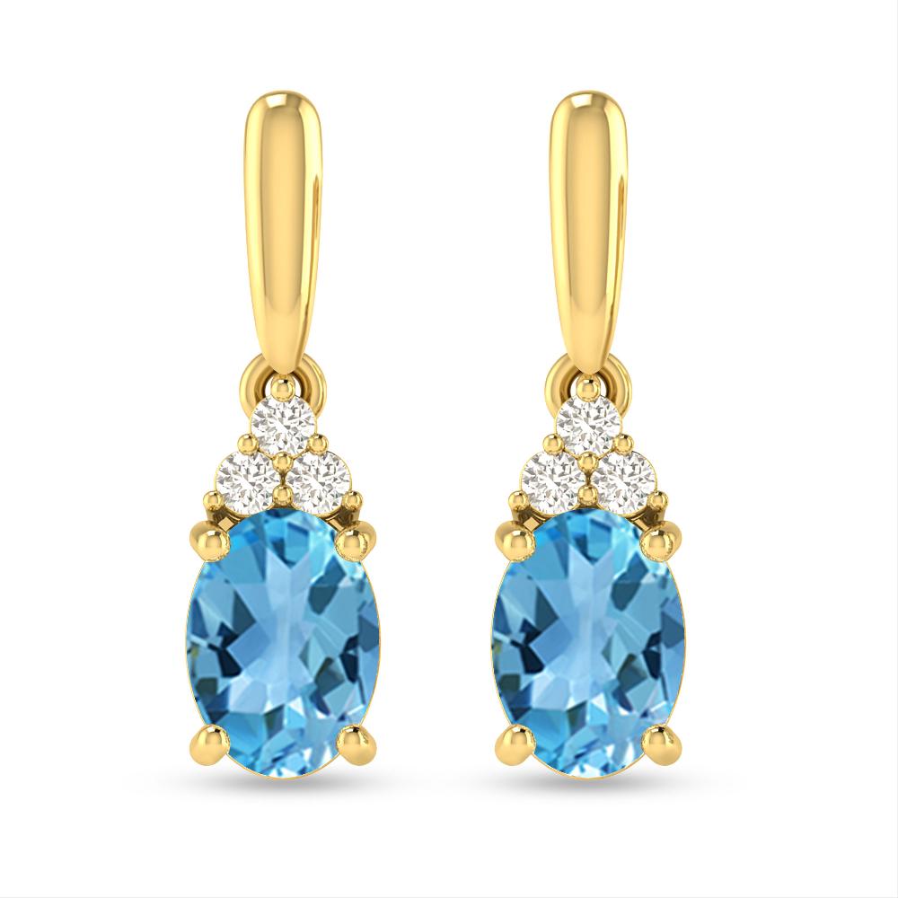 Yellow Gold - Blue Topaz