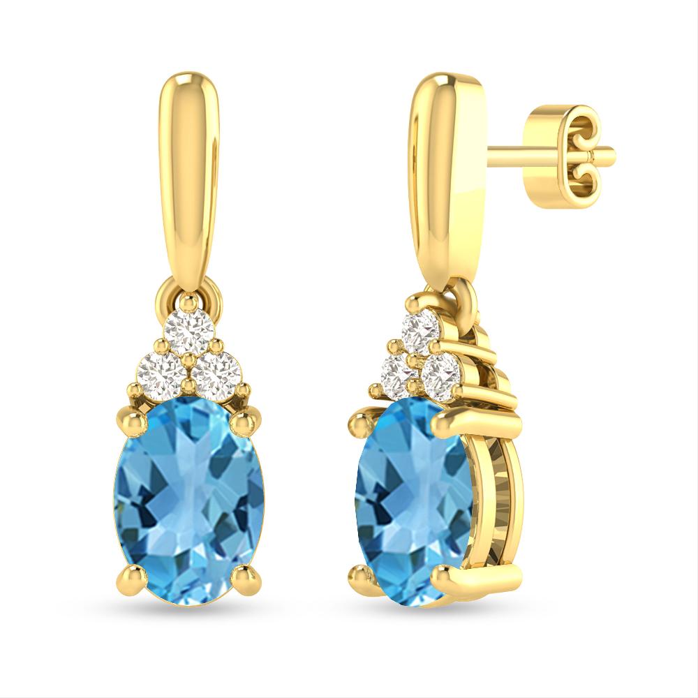 Yellow Gold - Blue Topaz