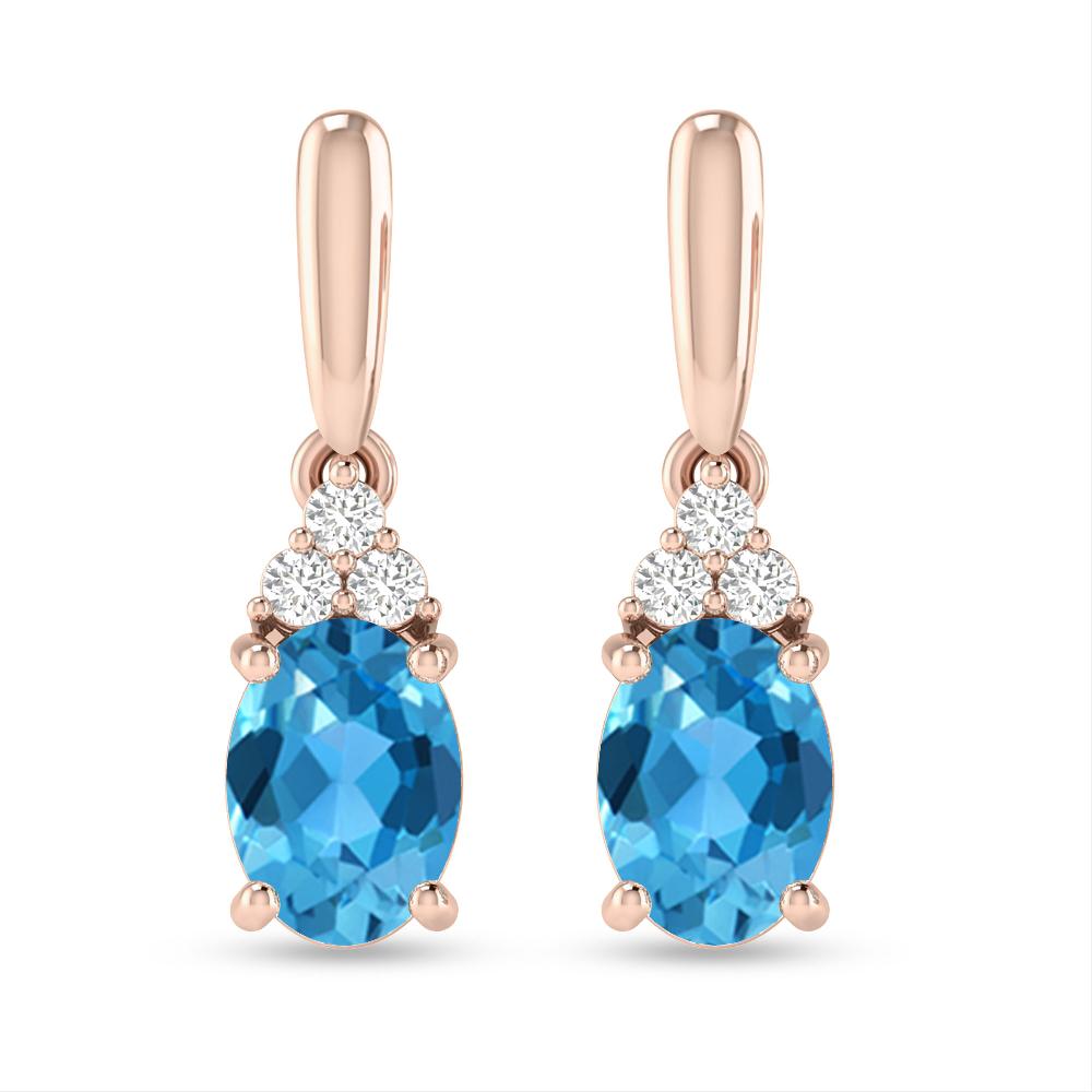 Rose Gold - Blue Topaz