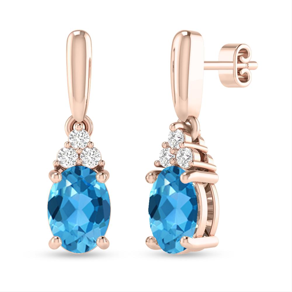 Rose Gold - Blue Topaz