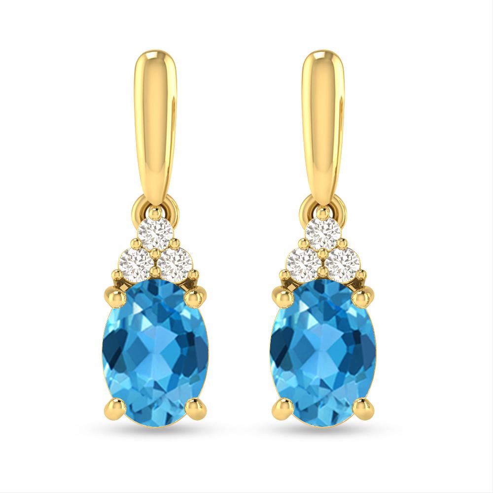 Yellow Gold - Blue Topaz